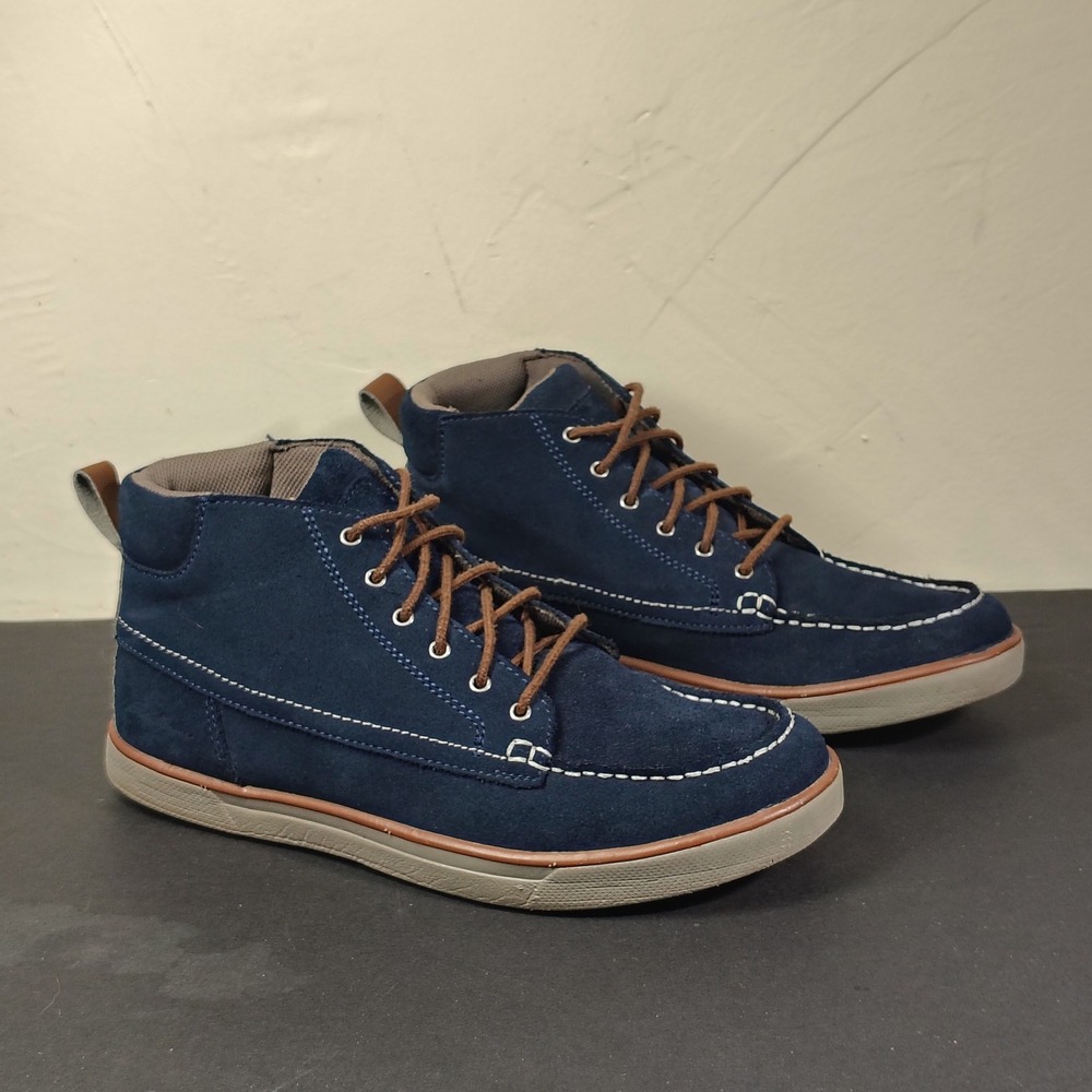 Eddie Bauer Boots Womens 9 Blue Suede 0073-045 Laurel Chukka Moc Toe Lace Up